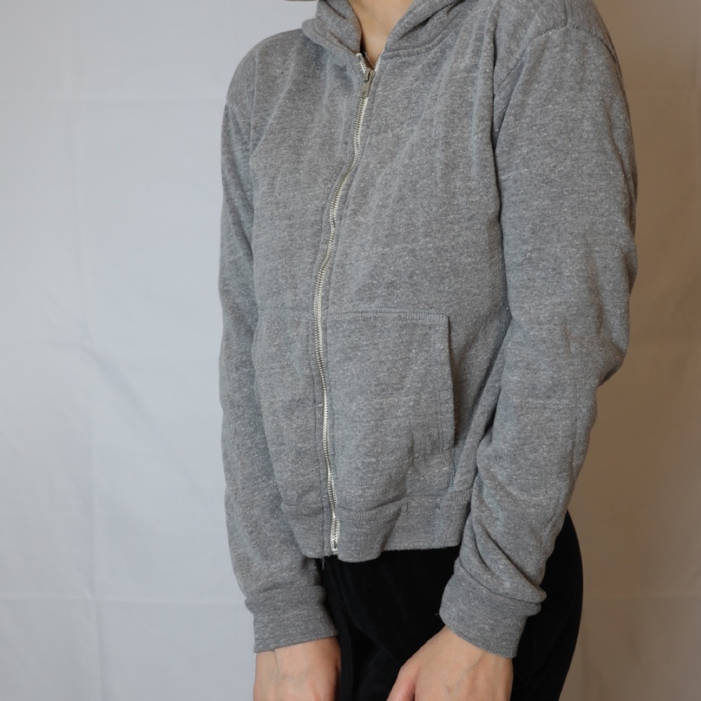 Brandy melville grey cropped zip up hoodie
